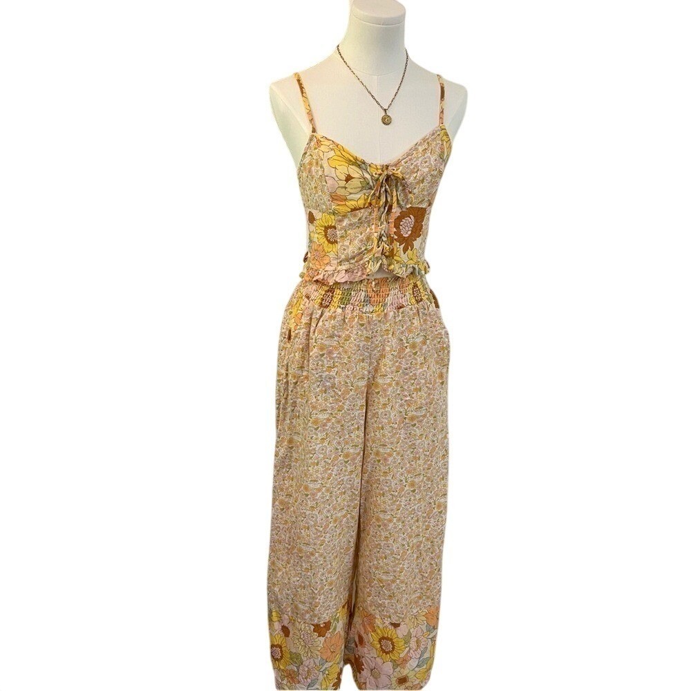 American Eagle Outfitters Yellow Floral Matching Set